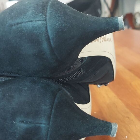 Sam Edelman Kami Black Mesh/Suede Kitten Heel Bootie Pearl Stud Embellished Sz 7 - Picture 8 of 16